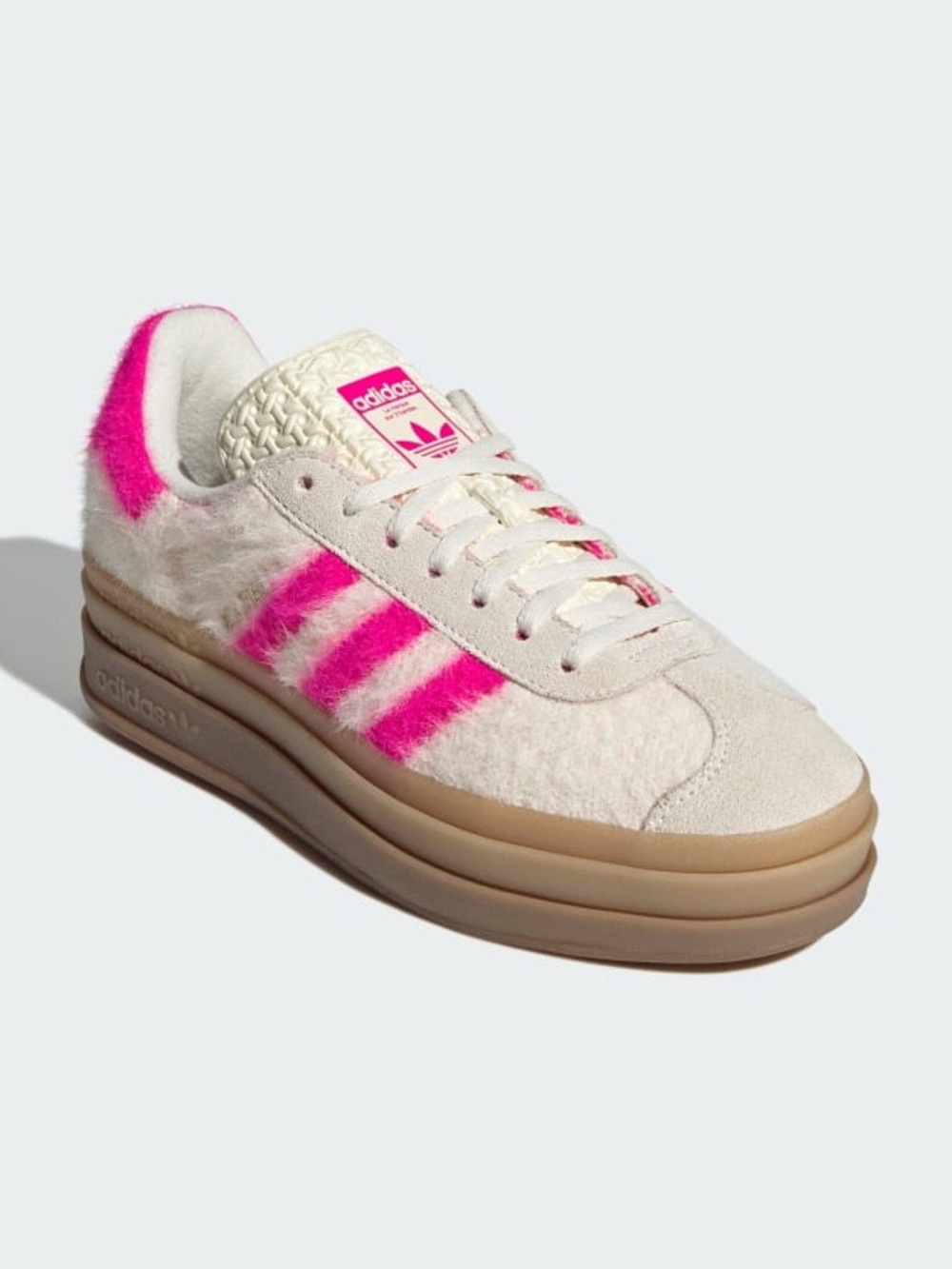 adidas - GAZELLE BOLD SHOES - Cream White / Shock Pink / Gold Metallic